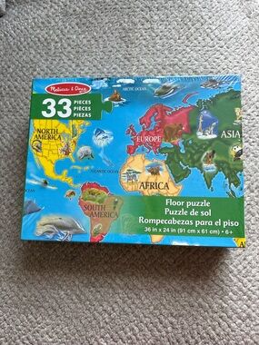Melissa & Doug 33-Piece World Map Floor Puzzle - NWT